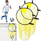 DAJASD 2 Stück Fußballtor Zielnetz, 45 x 60CM Fussball Ziel mit Rahmen, Nylongewebe Fussball Trainingszubehör für Schießgenauigkeit Verbesserung, Fußball Training Zubehör für Kinder, Erwachsene