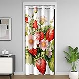 Feelyou Türvorhang mit Erdbeermotiv für Tür, Privatsphäre, 86,4 x 203,2 cm, Kawaii-Erdbeere, Schranktürabdeckung, Vorhang für Schlafzimmer, Wohnzimmer, Obst, Lebensmittel, Sommer, Raumteiler,