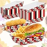 Partyzubehör mit Casino-Motiv, Pappteller und Hot Dog-Tabletts, 50-teiliges Set