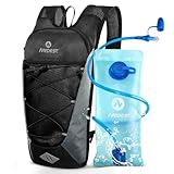 Nepest 6L Fahrradrucksack – MTB & Outdoor-Begleiter mit 2L Trinkblase | Verstellbarer Brust- & Taillengurt mit Sicherheitspfeife | Für Radfahren, Laufen & Skifahren, Schwarz