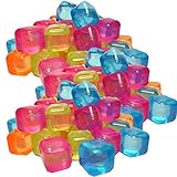 trends4ever 50 Eiswürfel bunt gemixt Party wiederverwendbar Eiswürfelform Kunststoff Dauereiswürfel