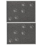 Happyyami 2St PVC-Katzenstreumatte Katzennapfständer katze fangmatte Katzentoiletten Katzenspielzeug katzenklo vorlegematte katzenklo vorleger matte PVC-Haustiermatte PVC-Einstreumatte Grey