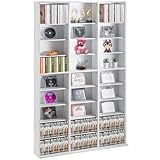 VEVOR Medienaufbewahrungsschrank CD-Regal, 9-lagiges DVD-Regal für bis zu 756 CDs, verstellbare CD-Regale mit 27 Fächern, organisiert Musik-, Film-, Videospiel- oder Erinnerungssammlungen, weiß
