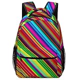 SKTNBM Rucksack für Herren und Damen, farbenfroher mexikanischer Streifendruck, stilvolle Rucksäcke, Business-Reiserucksack, Unisex, multifunktionale Rucksäcke, Schwarz, Einheitsgröße, Rucksack,