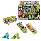 Hot Wheels Von Tony Hawk inspiriertes Hot Wheels Skate Neon Bones Set mit 4 Fingerboards und abnehmbaren Skateboard-Schuhen, die in Zusammenarbeit mit Tony Hawk entwickelt wurden, HXK84