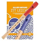 Classic Cantabile Pivella C-Sopran Blockflöte Set - Ahornholz mit Kopf aus Kunststoff - Deutsche Griffweise - Inkl. Schule, Etui, Grifftabelle, Wischerstab und Korkfett - Rot