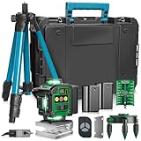 Kreuzlinienlaser Mit Stativ, 4 x 360° 16 Lines Laser Wasserwaage Professionell, Laser Level mit LED Digitalanzeige, Impulsmodus, 2 x Akkus, Typ C, Fernbedienung, für Innenbereich - Trueline EXTREME