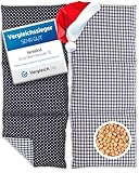 3000 Kirschsteine Herbalind XL Kirschkernkissen Nacken Schulter - Körnerkissen 3 Kammer Handmade in Germany - 100% Baumwolle, Wärmekissen Mikrowelle - Geschenk für Herren, 900g, 50x20cm blau