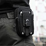 Tactical Waist Bag, Military Compact MOLLE EDC Bag Belt Bag Waist Pockets for Gadget, Utility Mobile Phone, Camping, Hiking and Travel, Black