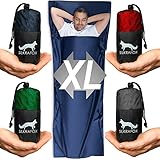 Silkrafox Compact XL – extragroßer Hüttenschlafsack, Ultraleicht Inlett aus Mikrofaser, Kunst-Seidenschlafsack, Sommer Schlafsack, Inlay, grau
