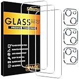 SIBEITU 3 Pack Displayschutzfolie für iPhone 14 mit 3 Pack Kameraobjektiv Panzerglas Schutzfolie, 6,1 Zoll HD Klar Panzerglasfolie 9H Härte Vollständige Abdeckung, Kratzfest, Keine Luftblasen