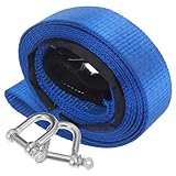 ULTECHNOVO 5 Meter Abschleppseil 8 Tonnen Zugkraft Hochfestes Auto Abschleppseil Für PKW LKW Und Geländewagen Universelles Abschleppband Robuste Towing Strap Für Notfälle