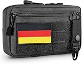 Kleine Molle Kampftasche&Molle Pouch, kleine Multifunktionelle Taktische EDC-Tasche mit Molle System für Laufen, Radfahren,Camping,Freizeit und andere Outdoor-Aktivitäten (Vintage-Schwarz)
