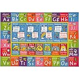 KC Cubs ABC Alphabet, Jahreszeiten, Tage + spanische Übersetzungen, pädagogisches Lernspiel, für Jungen und Mädchen, Kinderbereich, Teppich für Kinderzimmer, Kleinkinder, Klassenzimmer und
