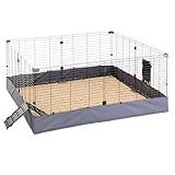 Ferplast Gehege für Meerschweinchen HUB 04, Ideal für kleine Tiere Käfig, Innen-/Außenbereich Tiergehege, Wasserdicht - Maschinenwaschbarer Boden, Erweiterbar und Modular, 140 x 140,5 x 59,5 cm