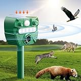 Katzenschreck Ultraschall Solar Katzenabwehr für den Garten mit Sensor und Starkes Blinken + Akustischer Alarm Tierabwehr, Marderschreck, Taubenabwehr Hundeschreck, Frequenz 13,5-34.5 kHz (RC-547)