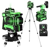 ACAGALA Multifunctional 3D 12 Lines Self-leveling Laser Level with 1.2M 3 Heights Adjustable Alloy Extension Bar Tripod Stand and Carrying Bag
