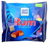 Ritter Sport Jamaika Rum Knusperstück Beutel, Knusperstückchen mit echtem Jamaica Rum, gefüllte Vollmilchschokolade, Tafelschokolade klein, mit Rum-Aroma, 10 x 200 g