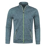 Herren Strickjacke | Full Zip Strickjacke | Dicke Fleece Pullover | Stehkragen Knit Sweater Mantel | Slim Fit Langarm Strickwaren | Herbst Winter Warm Outerwear Top mit Reißverschlusstaschen,