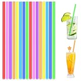 AUAUY 100 Stück Strohhalme, Party-Trinkhalme für Party, Geburtstag, Hochzeit Wiederverwendbare Strohhalme, Plastik Strohhalme, Trinkhalme Trinkhalme für Smoothies, Saft, Cocktail