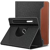 TiMOVO Universal Hülle für 9-11 inch Tablet, 360 Grad drehbarer Ständer Schutzhülle mit Stifttasche für 9 10 10.1 Inch Android Touchscreen Tablet, Denim Schwarz/Braun