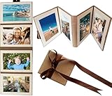 fotoalbum familie,fotoalbum weiße seiten,Fotoalbum Seiten 4 Blatt Fotobuch zum Einkleben DIY Spiralalbum Vintage für Baby Familie Valentinstag Geburtstag Jahrestag Geschenk (Khaki)