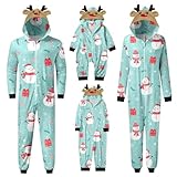 Generisch Schlafanzug Bedruckte Weihnachtspyjama Familie Set Satin Weihnachts Pyjama Seiden Schlafanzug Lang Zweiteiliger Nachtwäsche Christmas Pajamas Xmas Oversized Nachtwäsche