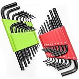 Yonality Innensechskantschlüssel Set 36tlg, Innensechskant Satz Kurz 1.27-8mm, Schlüssel klein und kompakt, L-förmiger Schraubenschlüssel aus Legierung, für Fahrrad, KFZ und Möbelmontage