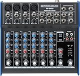 Pronomic M-802 Live/Studio Mischpult (4 Mono-Kanäle XLR/Klinke, 2-Stereo Kanäle, 3-Band-EQ, 48V Phantomspeisung)