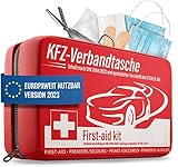 HELDENWERK Auto Verbandskasten 2023 TÜV geprüft & europaweit einsetzbar (StVO konform) - KFZ Erste-Hilfe-Set Verbandstasche DIN 13164 zertifiziert - PKW Verbandkasten Tasche, Erste Hilfe Kasten
