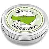 FANS & Friends Zahndose Milchzähne / Zahnfee Geschenke / Metall, silber farben / Milchzahndose Jungen & Mädchen / Zahnfee Dose / Zahnbox / Baby Tooth Box / Aufbewahrung Zahn Box Kinder (Hai)