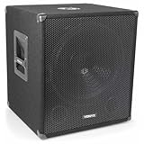 Vonyx SMW15 PA Subwoofer Passiv 15 Zoll - 600 Watt - Bassbox, Passiver Subwoofer, 6,3mm Klinke, Neutrik NL4, 8 Ohm. Stativeinsatz, Tiefpass Filter, Griffmulden Basslautsprecher Passiv- Schwarz