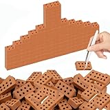 RXKFIGX 100 Stück Mini Simulation Ziegel Rot Miniatur Ziegel Mauersteine Miniatur Backsteine Winzige Ziegelsteine Modell Ziegelbau für DIY Bauen, Puppenhaus, Garten Ornament, Spielzeug Deko