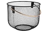 APS 30207 Brot - und Obstkorb, Metallkorb, schwarzer Korb mit Griff in Kupferoptik, Ø 21 cm, 16,5 cm Höhe