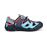 Izas Unisex-Sommersandalen, perfekt für Trekking und Wandern, verstellbare Ferse mit Regulator und Klettverschluss, wasserableitende Sohle, Größe 36-46, Hellblau / Marineblau, 43 EU