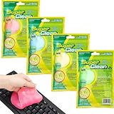 HENGBIRD 4 Stück Reinigungsgel für den Innenraum, Tastaturreiniger Gel, Tastatur Reiniger Universeller Staubreiniger Weicher Auto Reinigungsset Reinigungsknete für Auto Computer Laptops Keyboard