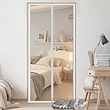 UZAMIRLEX Katzenklappe, Insektenschutztür for Katzen und Haustiere, ohne Bohren, weiß, mehrere Größen, for Balkon Türen(80x200cm)