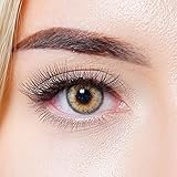 Kontaktlinsen farbig ohne Stärke hellbraun | farbige Jahreslinsen | weiche Linsen soft Hydrogel | 2 Stück Farblinsen + Linsenbehälter | 0.0 Dioptrien | natürliche Farben | Charmiga Gleam Hazel