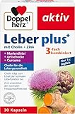 Doppelherz Leber plus – Mit Cholin als Beitrag zum Erhalt der normalen Leberfunktion sowie eines normalen Fettstoffwechsels – 30 Kapseln
