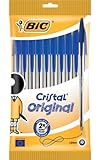 BIC Kugelschreiber Cristal Original, in Blau, Strichstärke 0,4 mm, 10er Pack, Ideal für das Büro, das Home Office oder die Schule