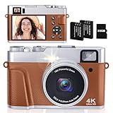 CAMKORY Digitalkamera 4K Fotokamera 48MP mit 32G Karte Autofokus Optischer Sucher Kamera Fotokamera Fotoapparat Kompaktkamera mit 2 Akku Digitalkamera, Kinderkamera, kompakte Reisekamera
