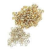 Tbest 5 Mm 5 Mm Achselhöhlen -Metall -Opys Langlebige Verbindungselemente Zum Dekorieren von Lederhandwerk 100 Stücke für Taschen, Gürtel, Kleidung [Messing Ödeletts, Eisen Ösen] (GOLD)