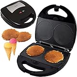 Syntrox Germany Waffelkegel Maker Waffeleisen Waffelmaker Chefmaker SM-1300W Mini Waffle Cone mit herausnehmbaren Backplatten