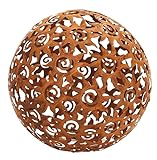 Kobolo Gartenkugel Kula, Ø 28 cm, braun, Metall in Rostoptik, dekorative Kugel für Garten, Outdoor & Gartendekoration im Vintage-Design - ideal für den Außenbereich