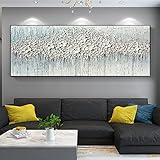 RGVV Ölbilder Auf Leinwand Handgemalt,Original Handgemalte Kunst-Wanddekoration, Rahmenlos, Horizontal, Strukturiertes Ölgemälde, Pflaume, Bossom-Kunstbilder, Große Wandmalerei Für Wohnzimmer,40X80C