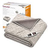 Beurer HD 150 XXL Nordic Heizdecke, elektrische Wärmedecke mit Abschaltautomatik, 200 x 150 cm, 6 Temperaturstufen, maschinenwaschbar, Kuscheldecke in Felloptik,Taupe