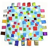 G-Tree 1PC weich Tag Mehrfarben Label Babyspielzeug, beschwichtigt Tuch Tuch Spielzeug, bunte Decke mini nette Art und Weise Grasping Comforting Multifunktionsdecke (blau)