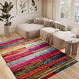 TAPISO Salsa Teppich Kurzflor Mehrfarbig Bunt Modern Rechtecke Patchwork Design Wohnzimmer Schlafzimmer Jugendzimmer 160 x 220 cm