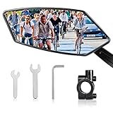 Fahrradspiegel für E-Bike Links, 360° Klappbar & Drehbar Rückspiegel, Fahrad Spiegel Links für Ebikes mit Große Spiegelfläche, Spiegel für Fahrrad Schlagfestes Echtglas, Fahrradzubehör E-bike