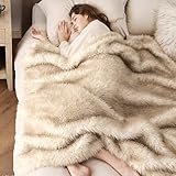 BEDSURE Kuscheldecke Flauschig, Dicke Und Warme Sofadecke Für Den Winter, Kunstfelldecke, Wohn- & Kuscheldecken, Plüsch Blanket Für Couch Und Bett, Sofaüberwurf Decke, Braun, 130 X 170 cm